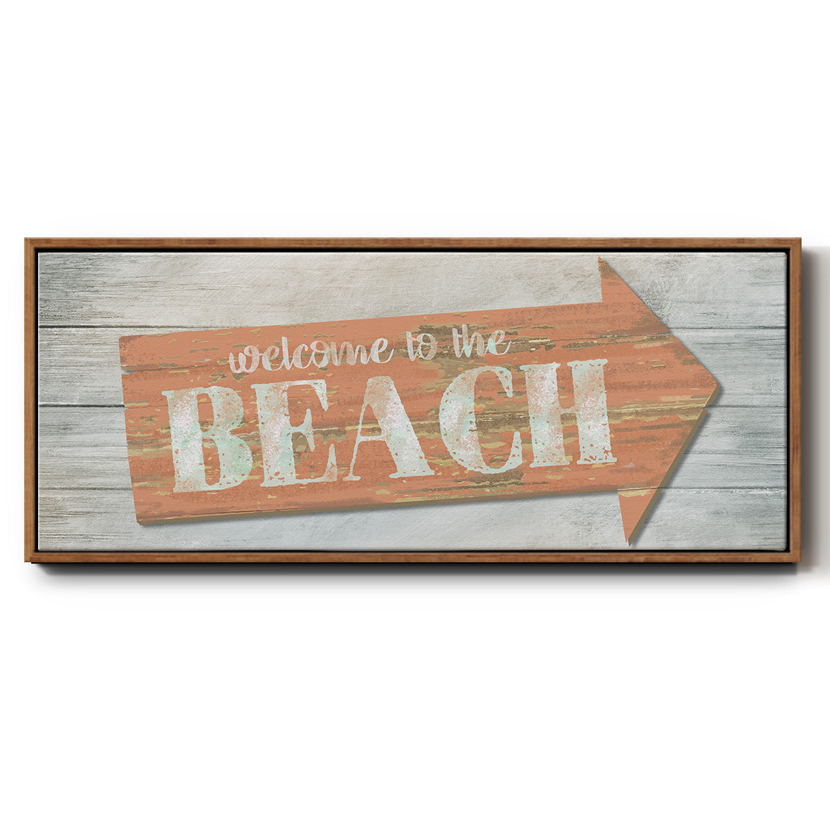 Welcome to the Beach - Floater Framed Canvas Print