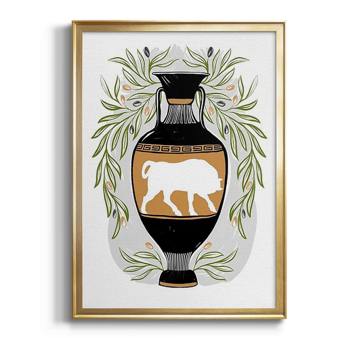Greek Vases IV - Modern Framed Canvas Print