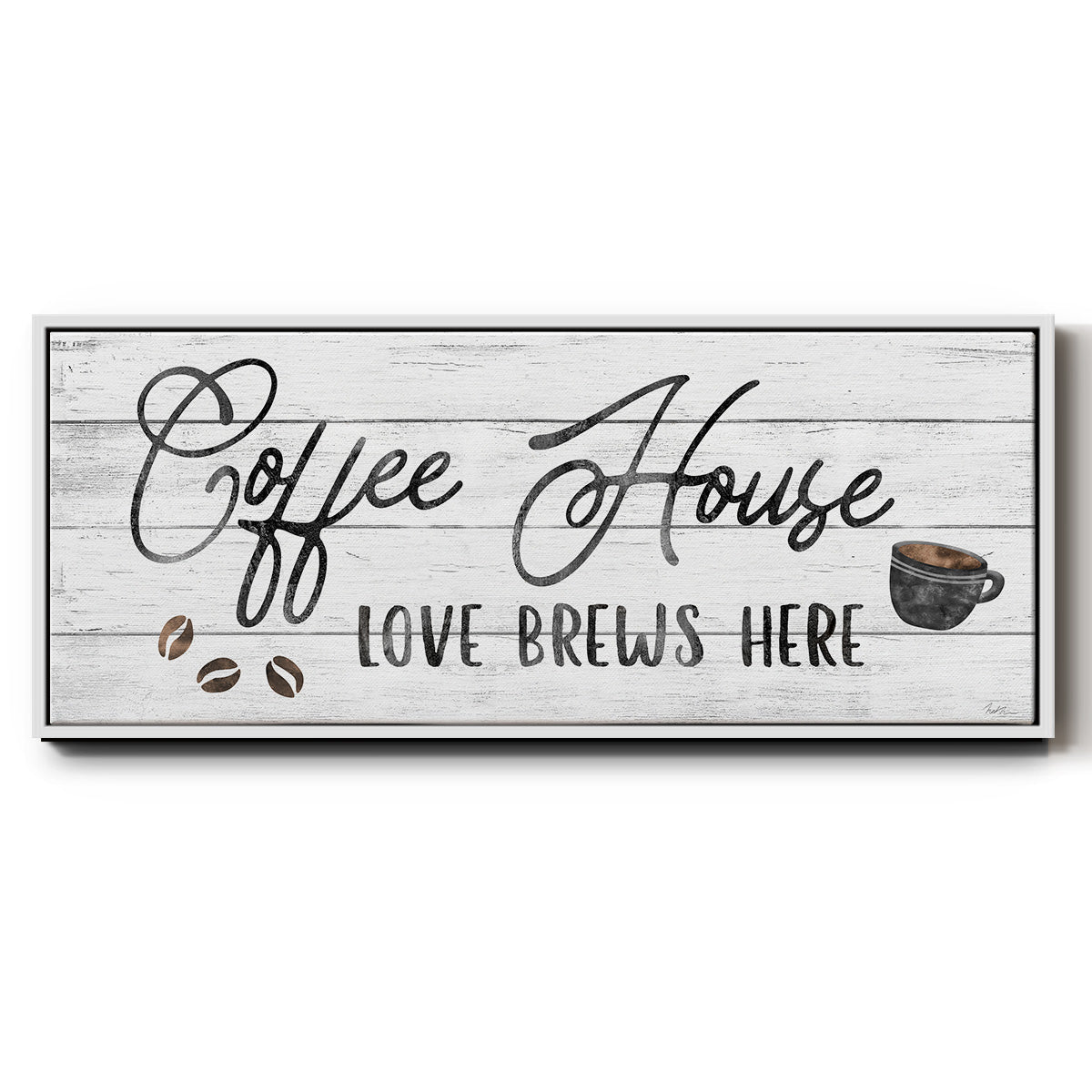 Love Brews - Floater Framed Canvas Print