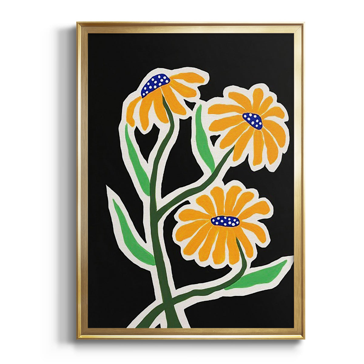 Pop Flowers I - Modern Framed Canvas Print