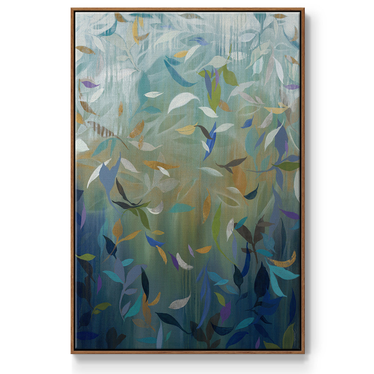 Falling Leaves - Floater Framed Canvas Print