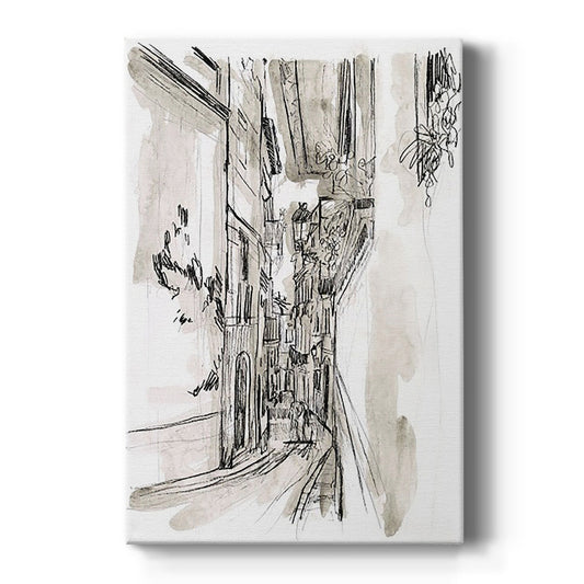 Europe Street Sketches I Premium Gallery Wrapped Canvas - Ready to Hang