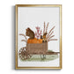 Squirrels In Pumpkin Wheelbarrow - Modern Framed Canvas Print