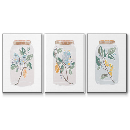Nature Jar I - Floater Framed Canvas Set