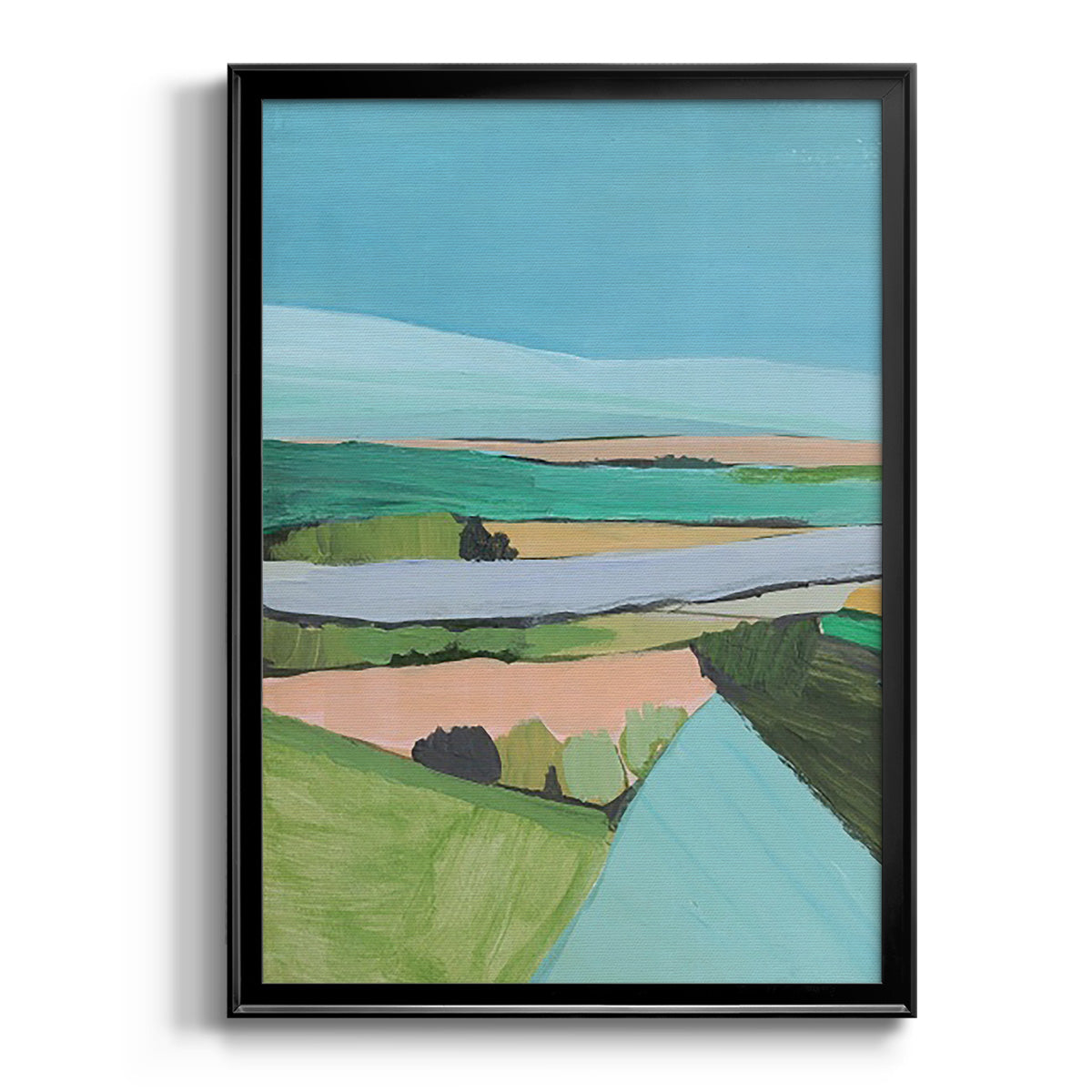 Bright Colored Countryside I - Modern Framed Canvas Print