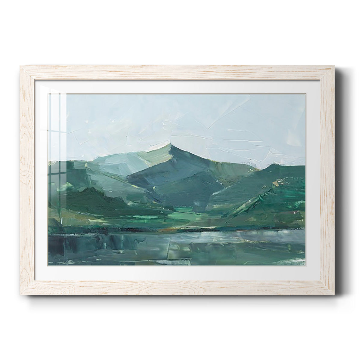 Green Grey Mountains I - Barnwood Framed Art Print