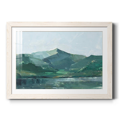 Green Grey Mountains I - Barnwood Framed Art Print