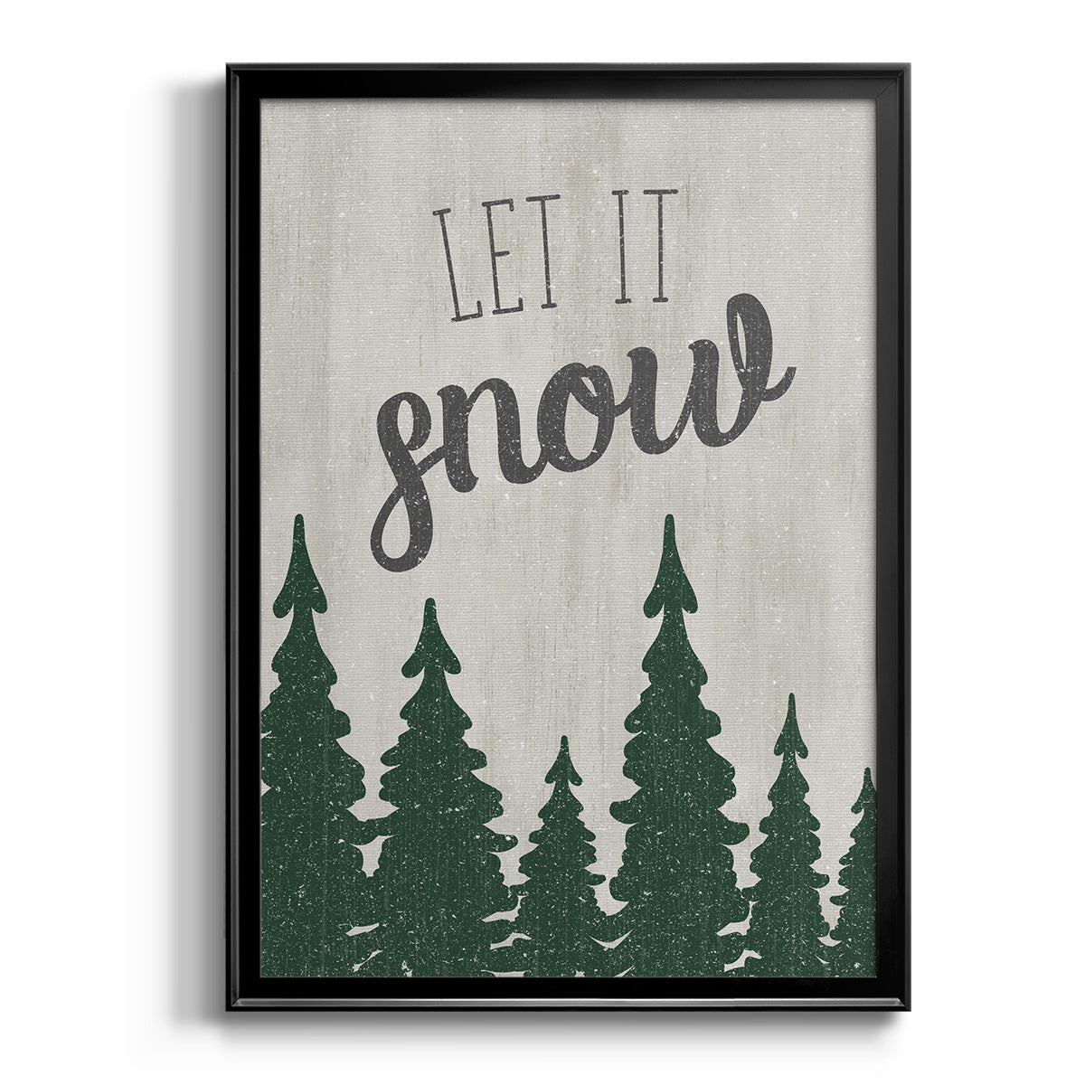 Let It Snow Forest - Modern Framed Canvas Print