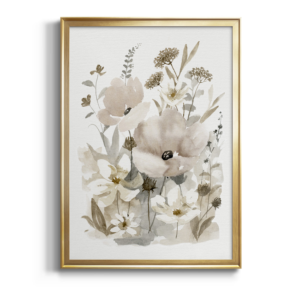 Neutral Nature II - Modern Framed Canvas Print