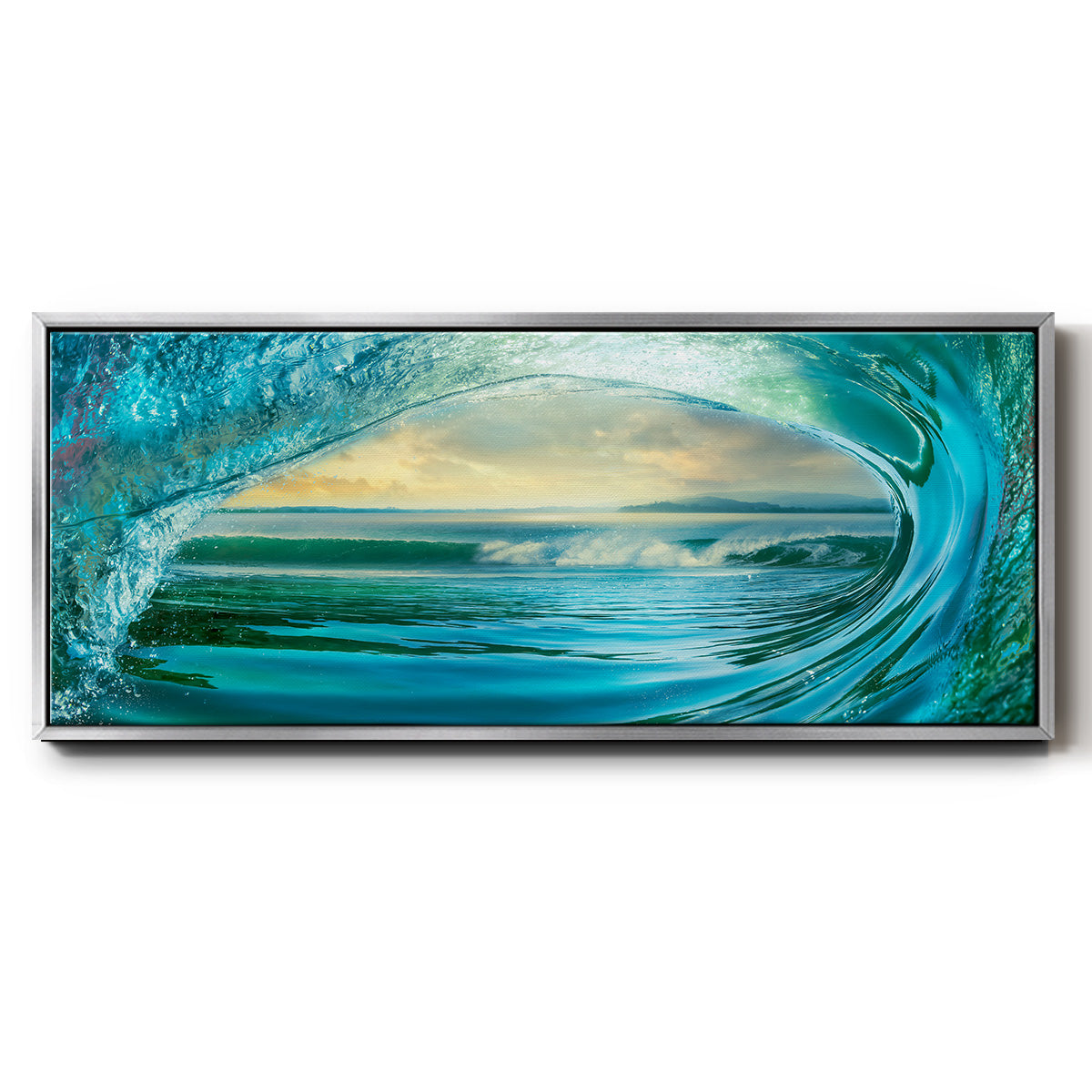 Big Wave - Floater Framed Canvas Print