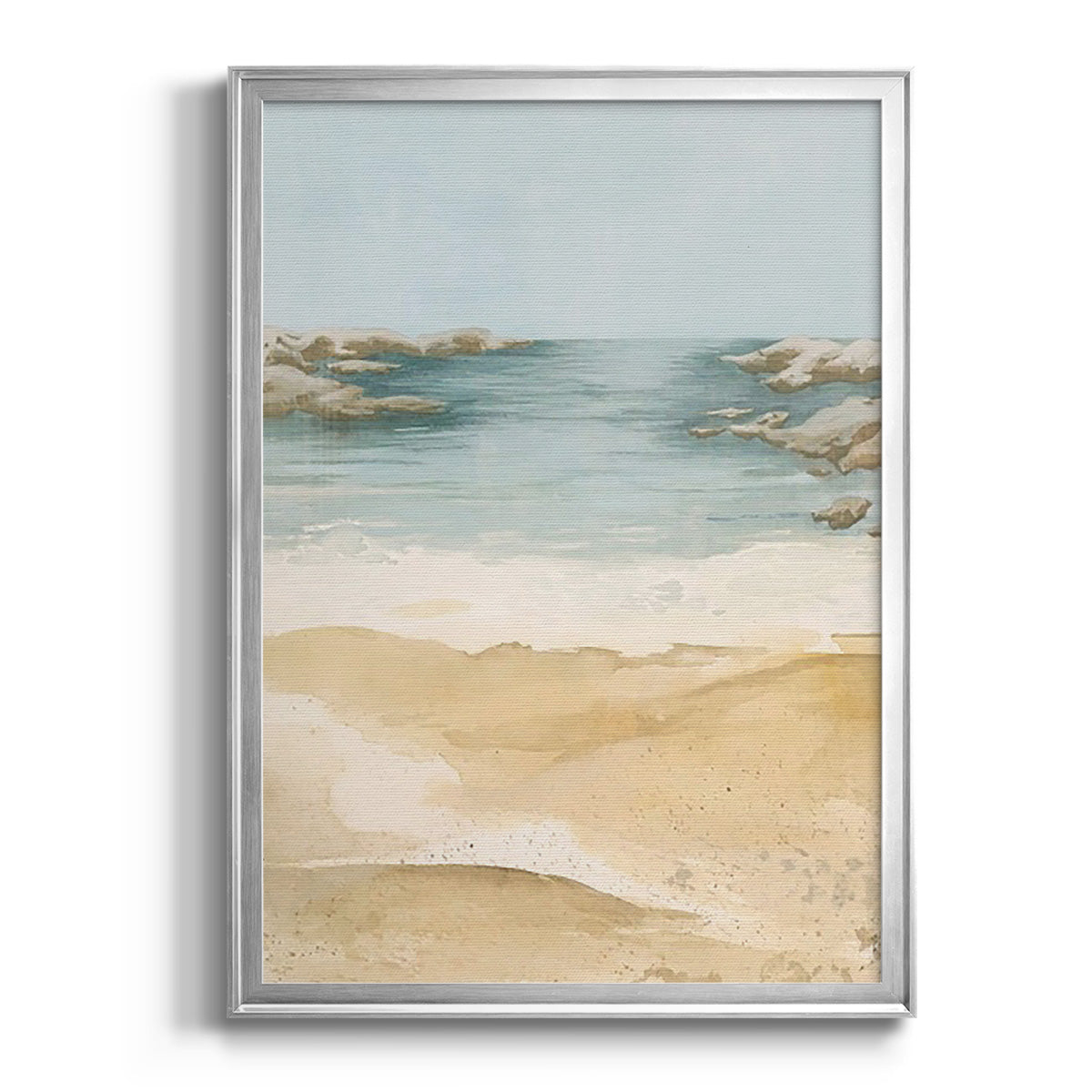 Tranquil Beach II - Modern Framed Canvas Print