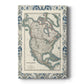 Bordered Map of North America Premium Gallery Wrapped Canvas - Ready to Hang