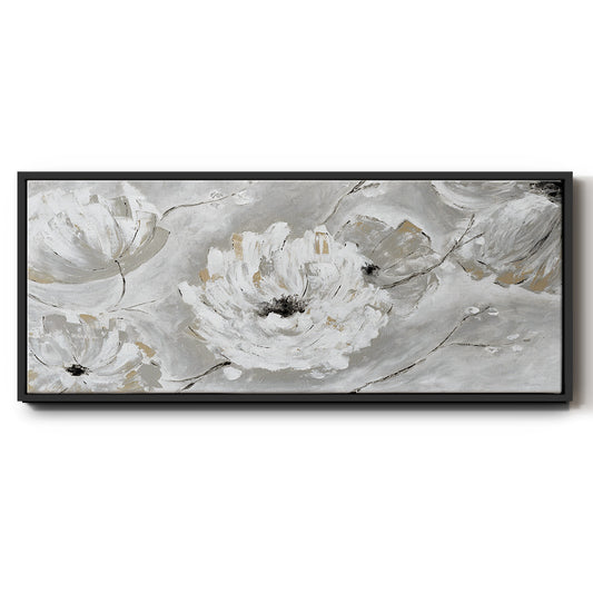 Silver Sun Garden - Floater Framed Canvas Print