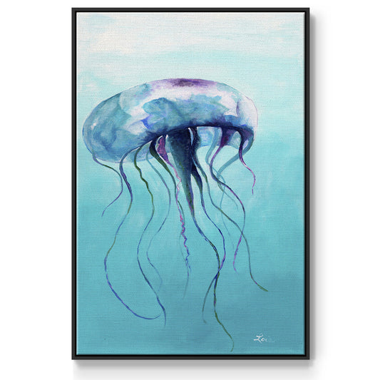 Jelly Fish - Floater Framed Canvas Print