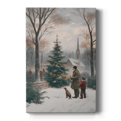 Eve of Soft Linen Evergreen - Canvas Art Print