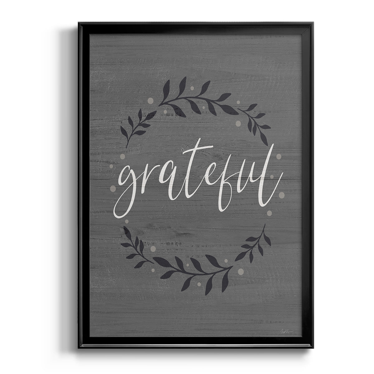 Grateful Wreath - Modern Framed Canvas Print