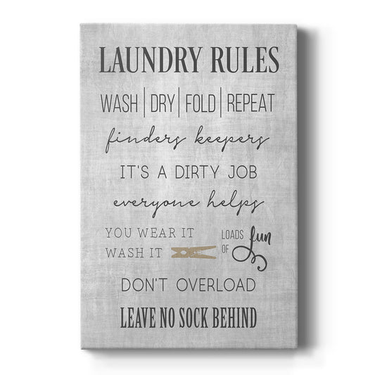 Neutral Laundry Rules - Canvas Art Print