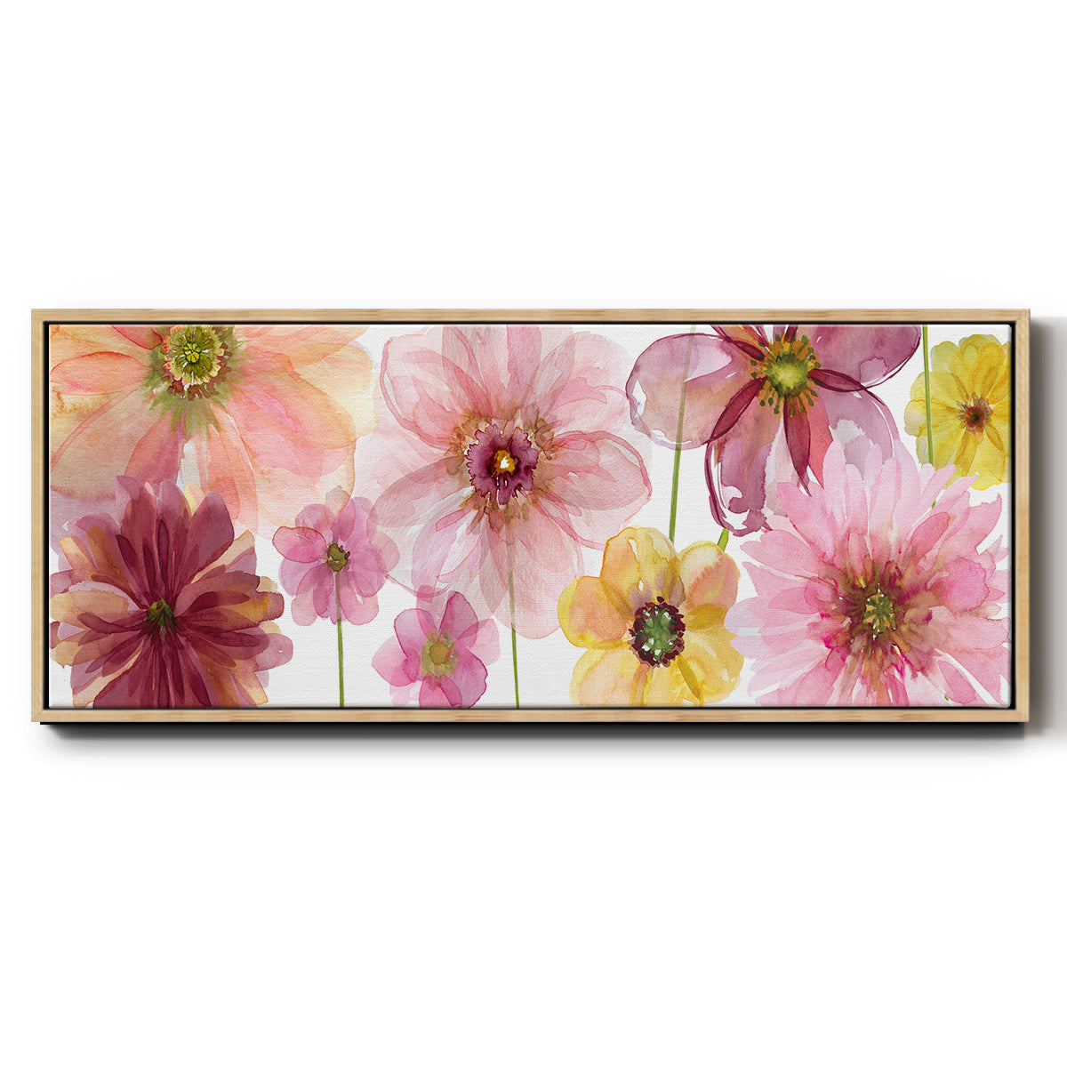 Pop of Pink I - Floater Framed Canvas Print