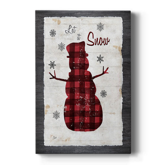 Checkered Snowman I - Canvas Art Print