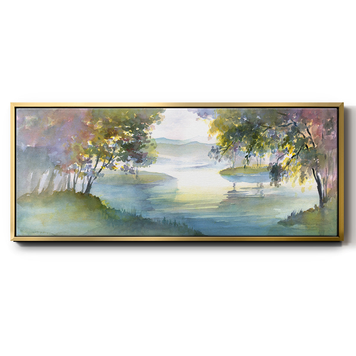 Meandering Lake I - Floater Framed Canvas Print