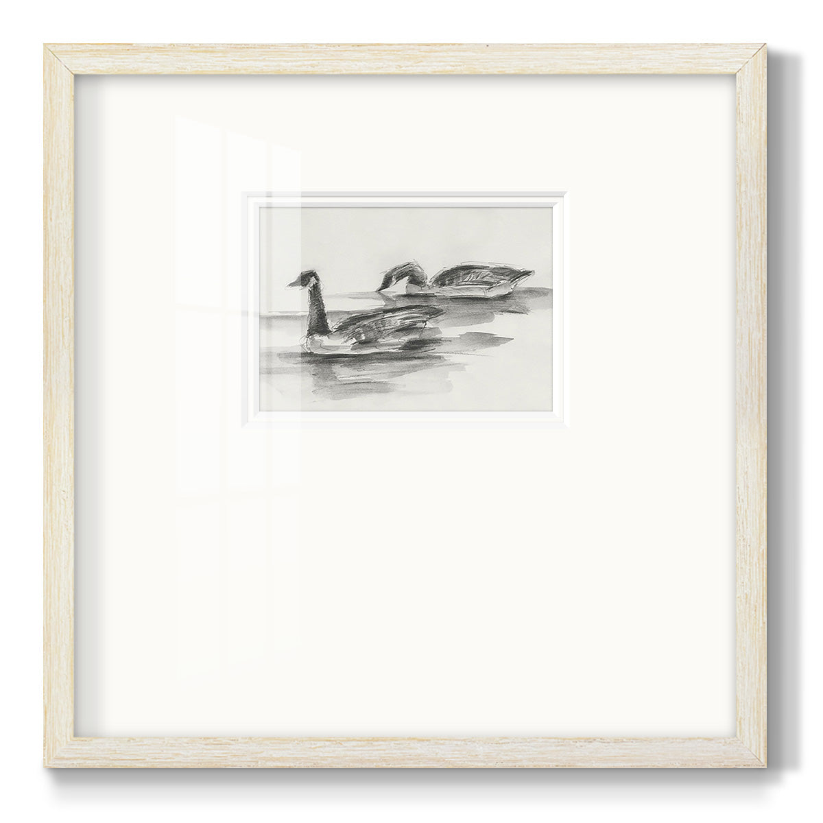 Geese Study II Premium Framed Print Double Matboard