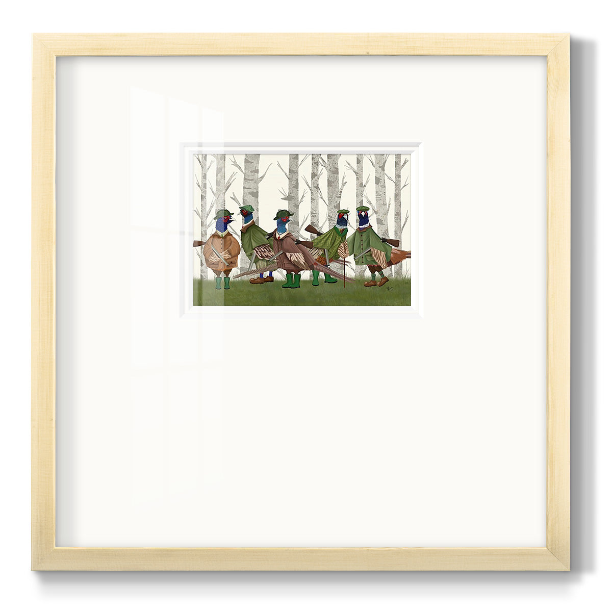Pheasant Shooting Party Group 3 - Double Matboard Framed Print