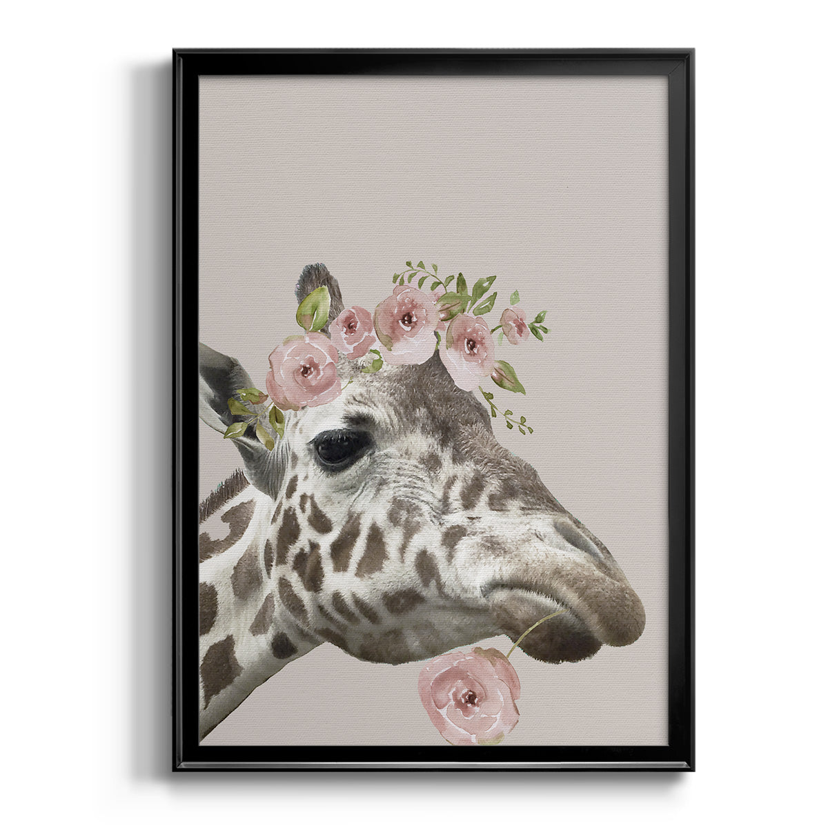 Peek A Boo Giraffe II - Modern Framed Canvas Print