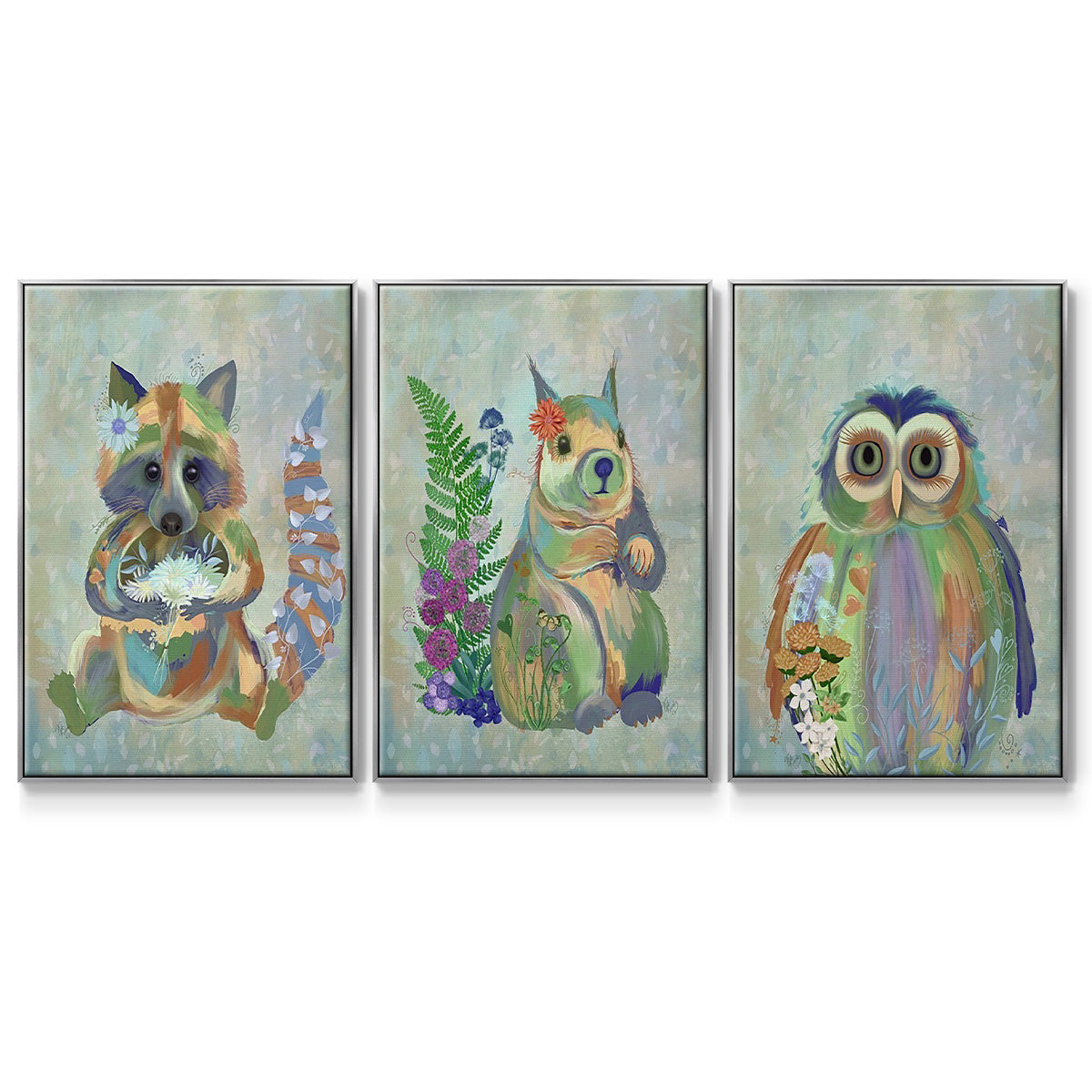 Fantastic Florals Owl - Floater Framed Canvas Set