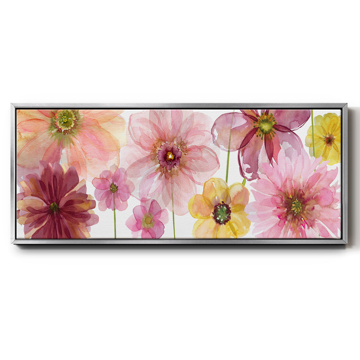 Pop of Pink I - Floater Framed Canvas Print