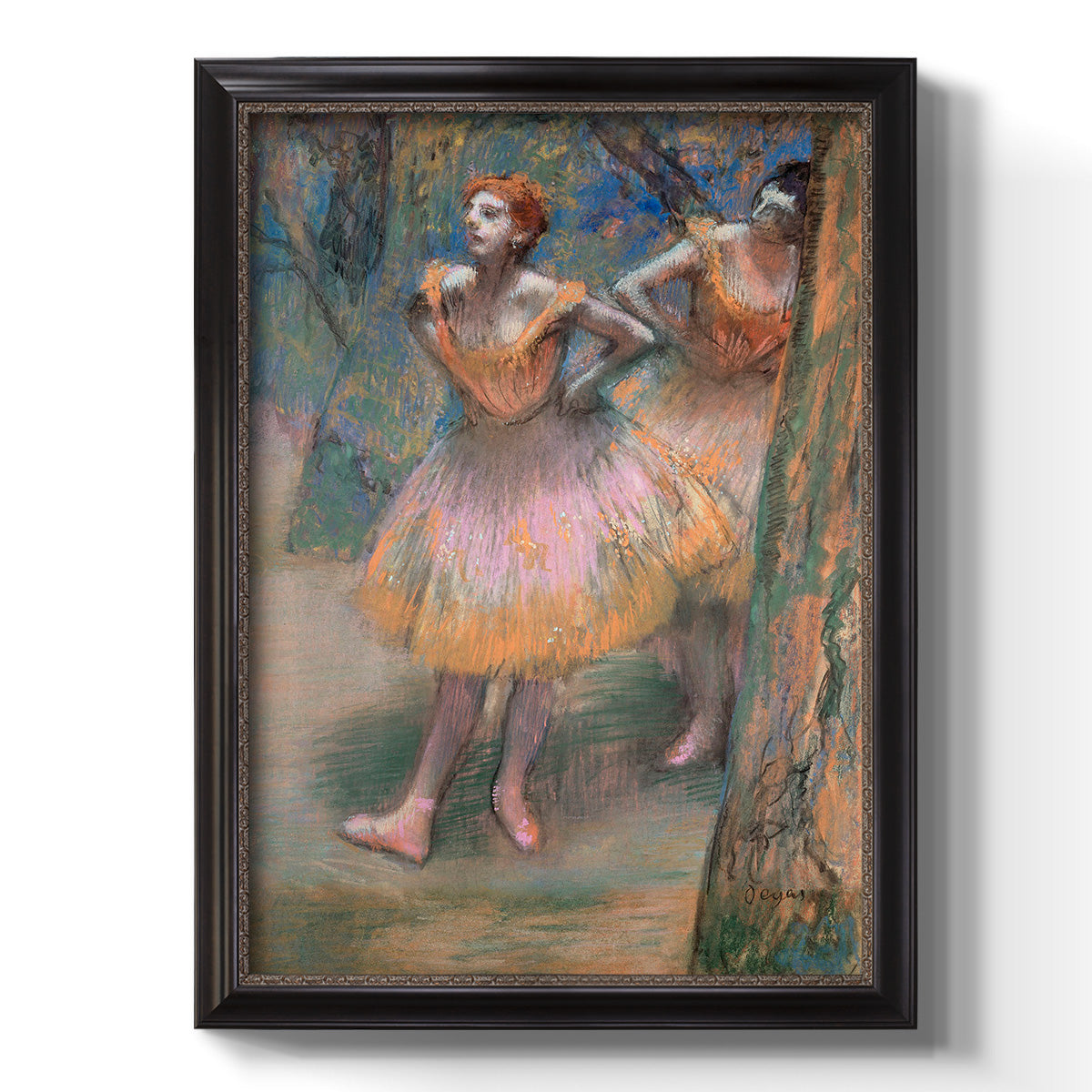 Two Dancers - Ornate Framed Canvas Print