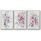 Posy Blooms I - Framed Premium Gallery Wrapped Canvas L Frame 3 Piece Set - Ready to Hang