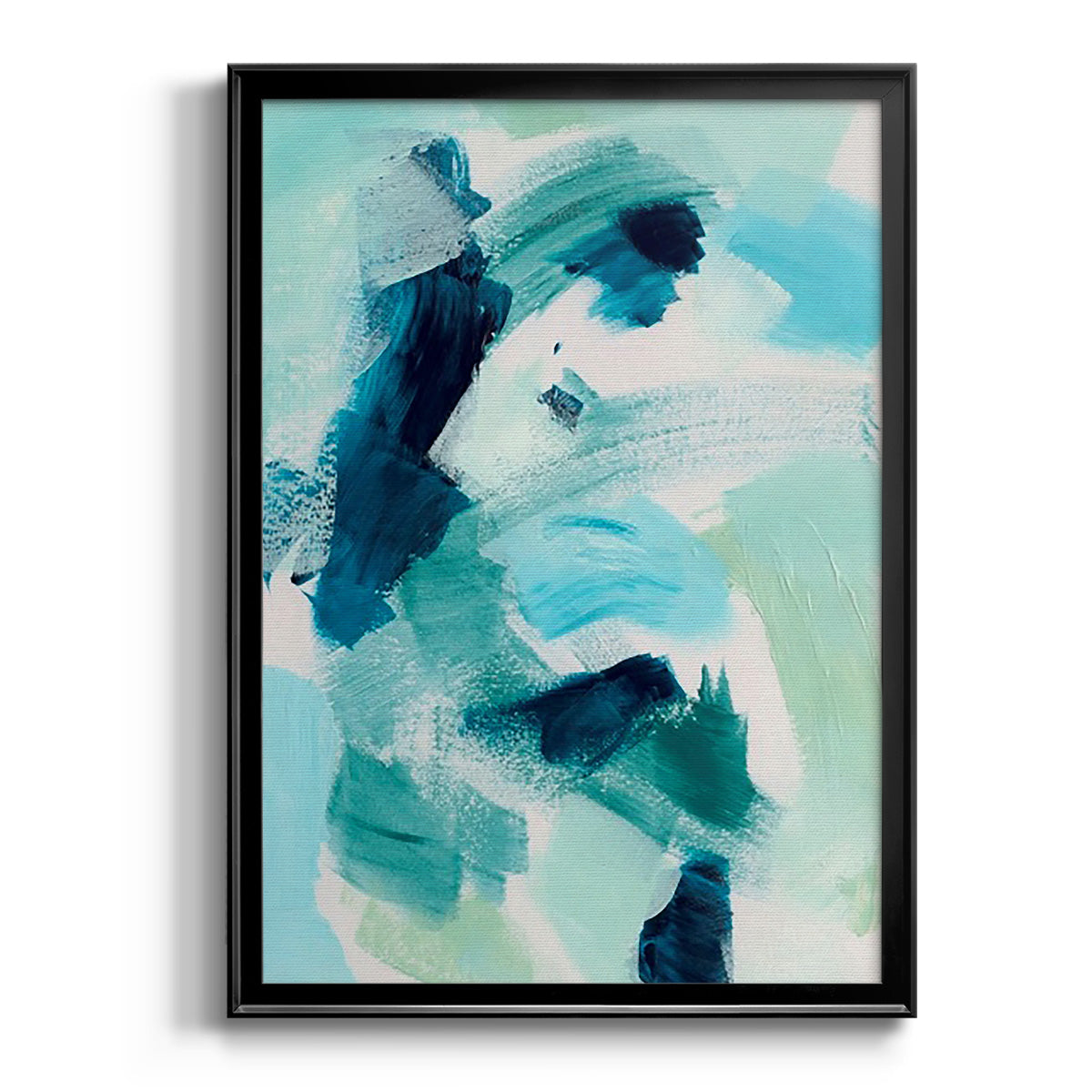 Teal Composition I - Modern Framed Canvas Print