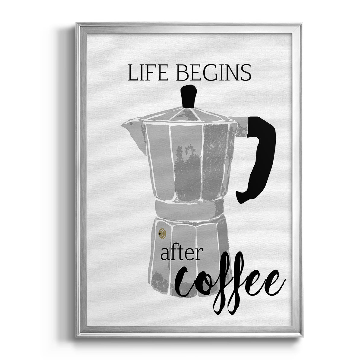 Begins After Coffee - Modern Framed Canvas Print