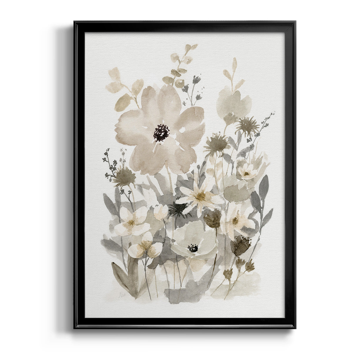 Neutral Nature I - Modern Framed Canvas Print