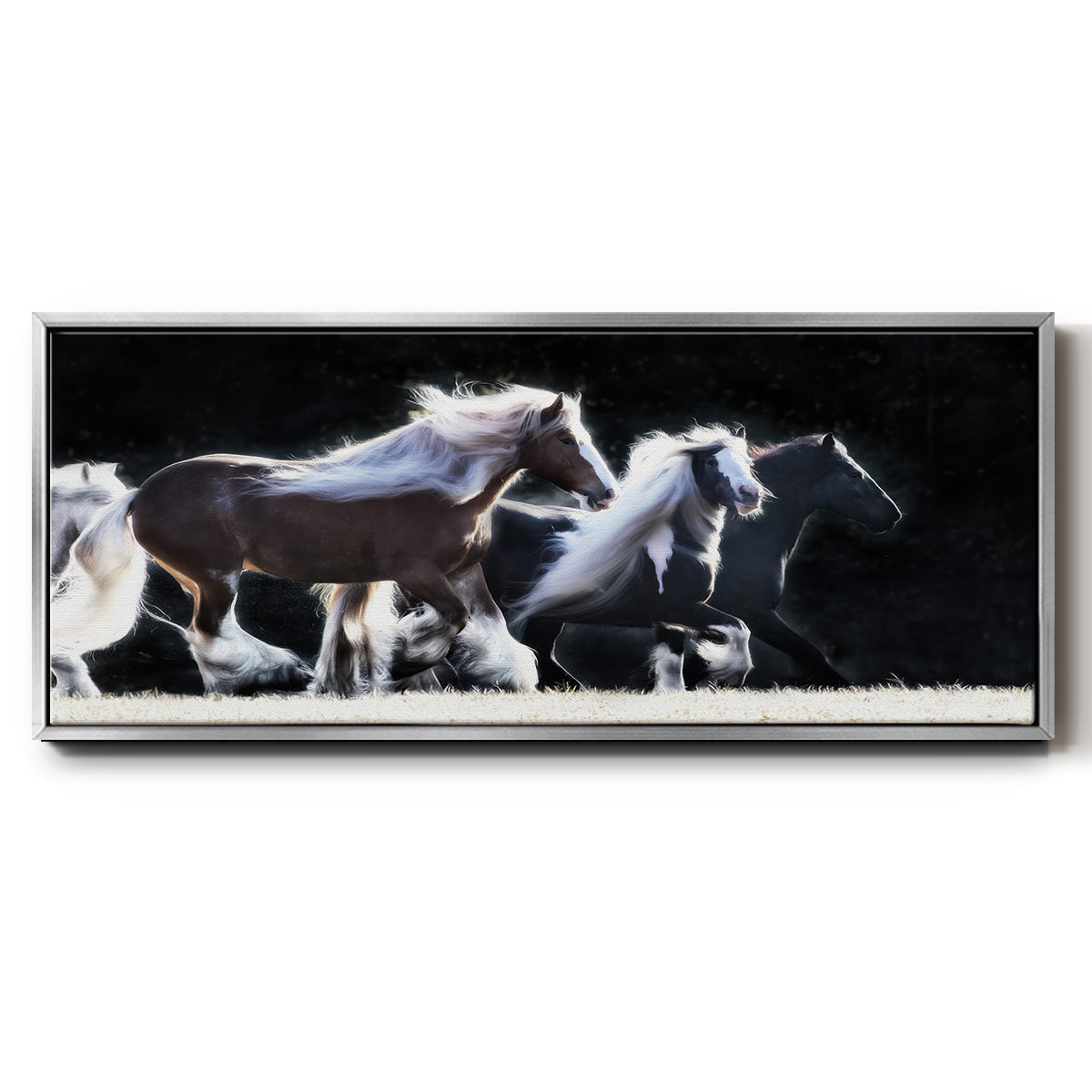 Horse Motion X - Floater Framed Canvas Print