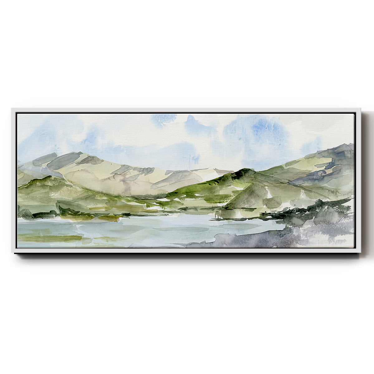 Serene Mountains I - Floater Framed Canvas Print