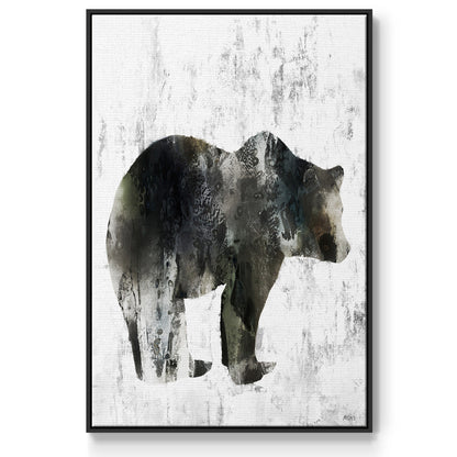 Bear Totem - Framed Premium Gallery Wrapped Canvas L Frame - Ready to Hang