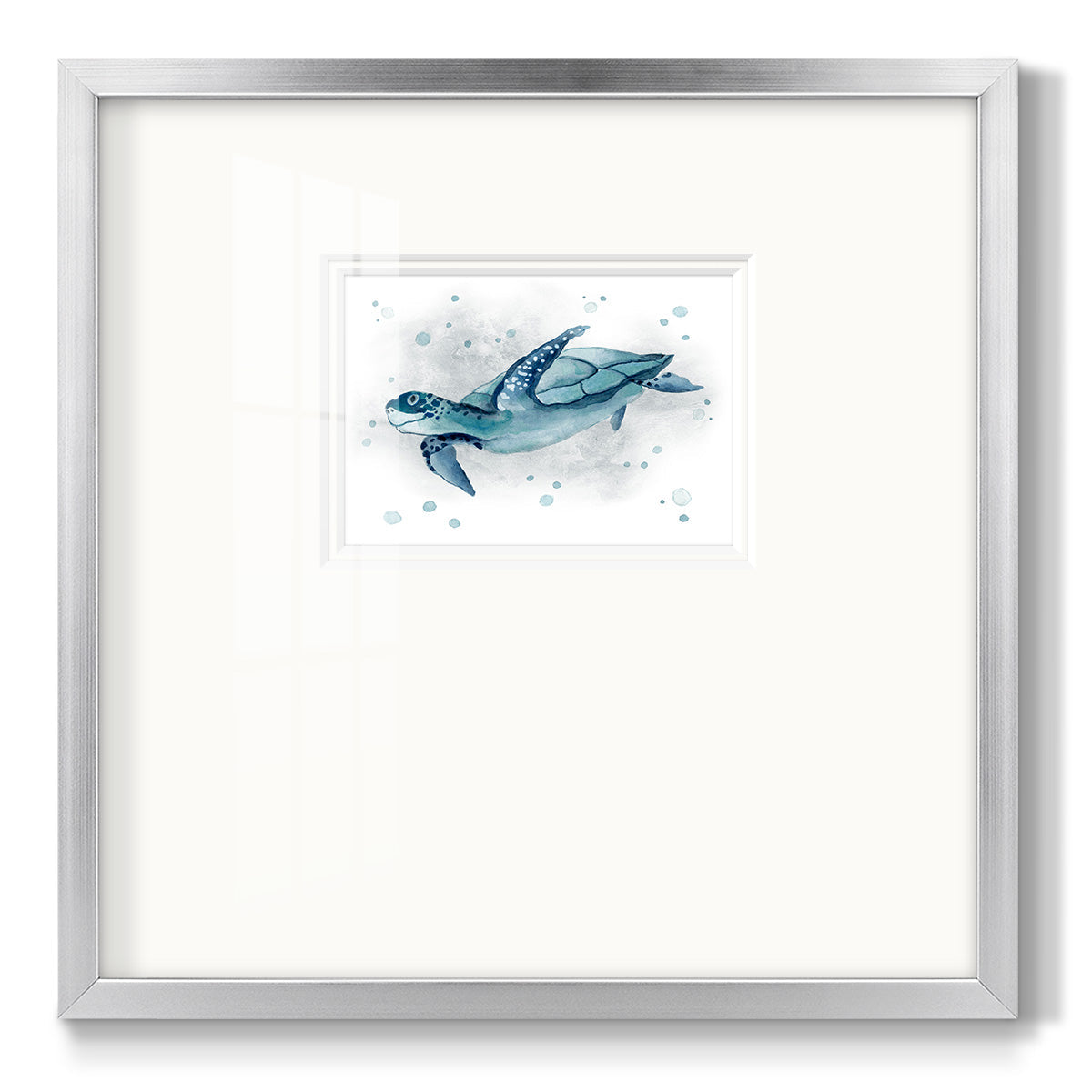 Blue Turtle II - Double Matboard Framed Print