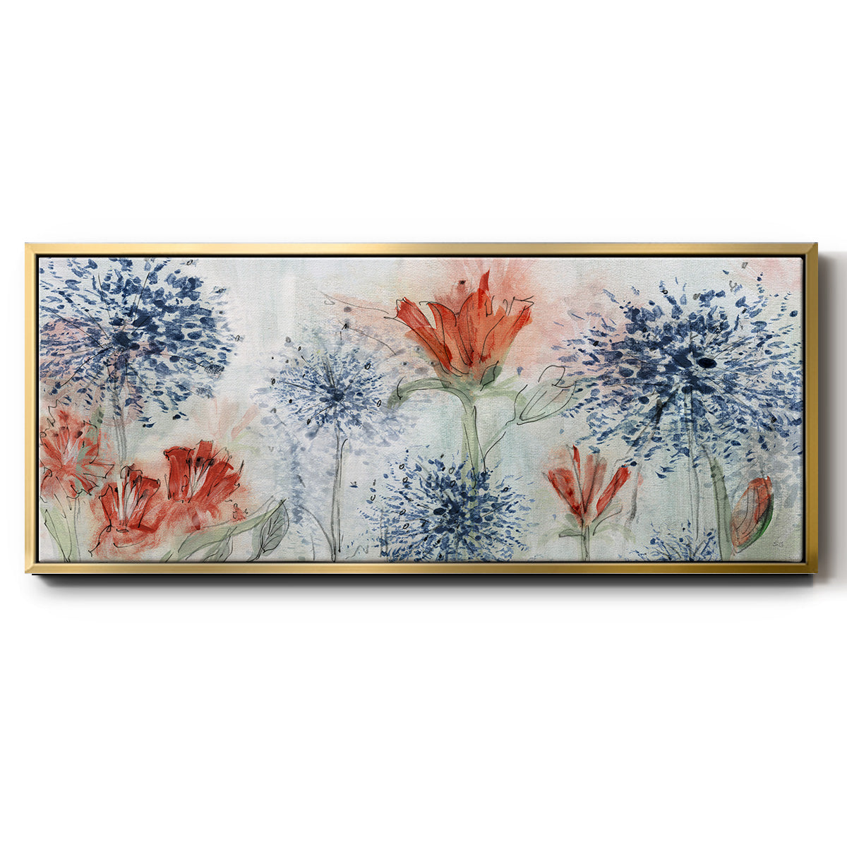 Tiger Lily Field - Floater Framed Canvas Print