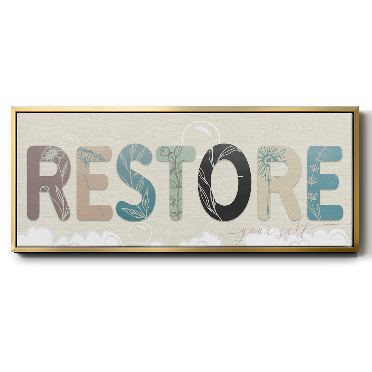 Restore Your Self - Floater Framed Canvas Print