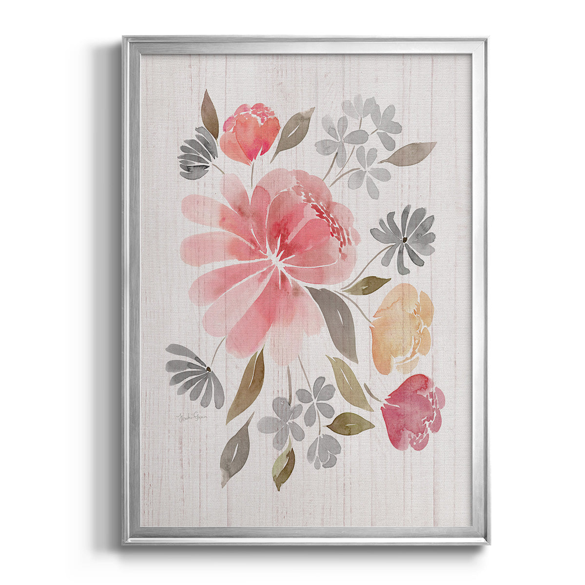 Loose Peonies I - Modern Framed Canvas Print