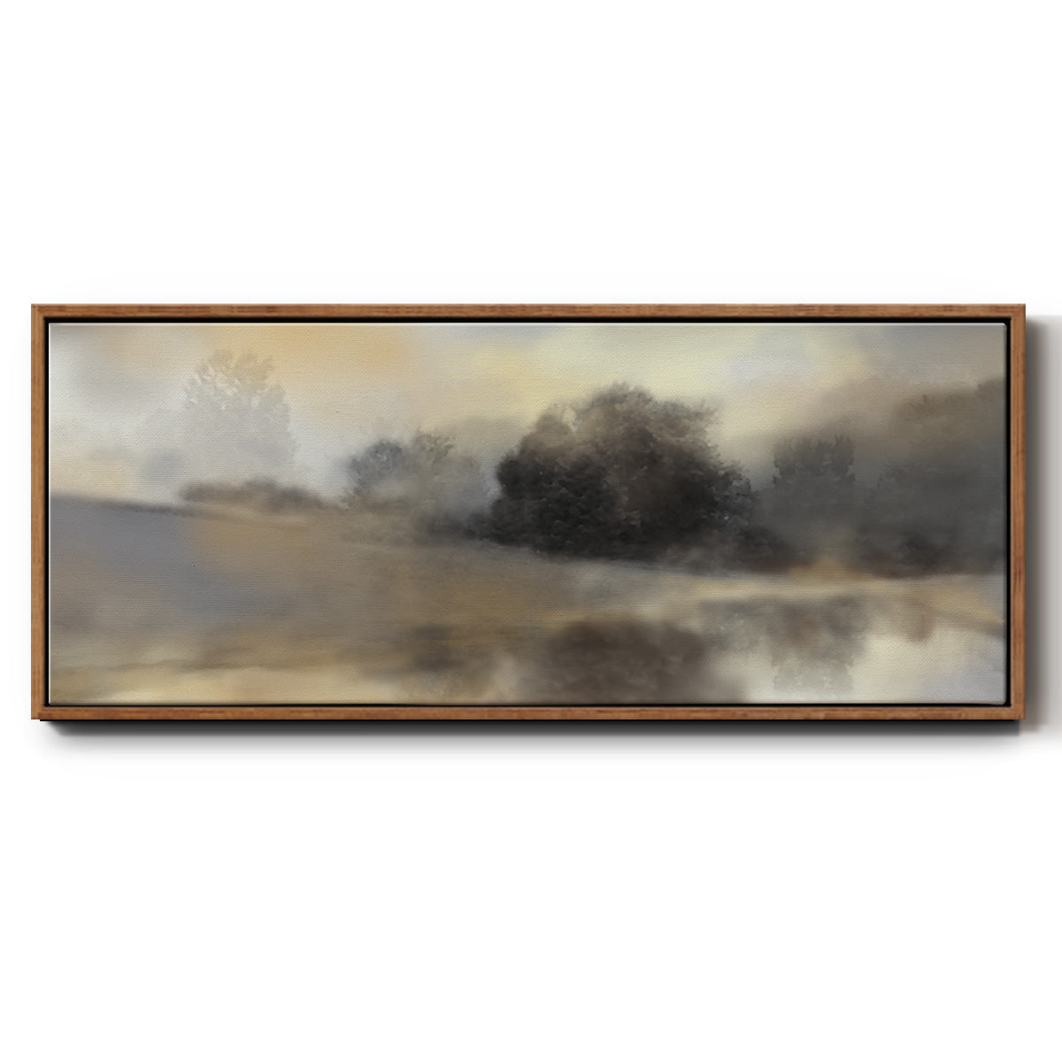 Misty Pond - Floater Framed Canvas Print