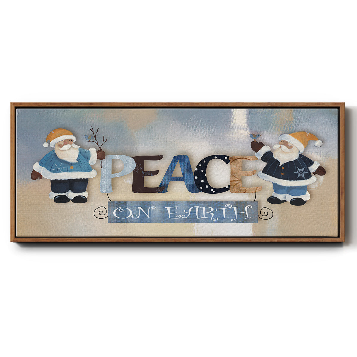 Santa Peace - Floater Framed Canvas Print