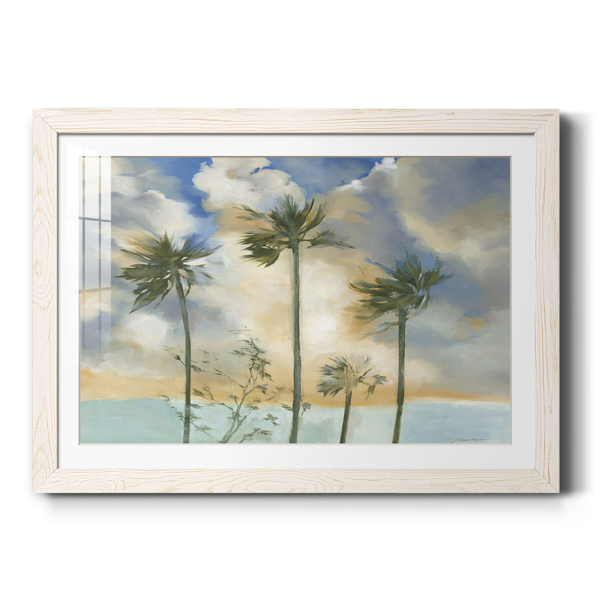 Palms in the Wind - Barnwood Framed Art Print