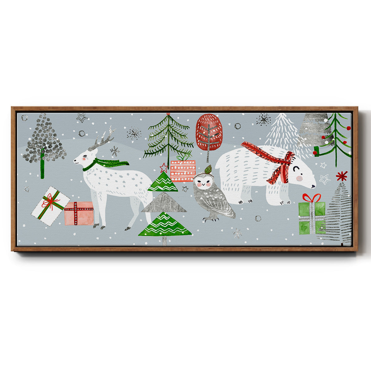 Stars & Snowflakes Collection D - Floater Framed Canvas Print