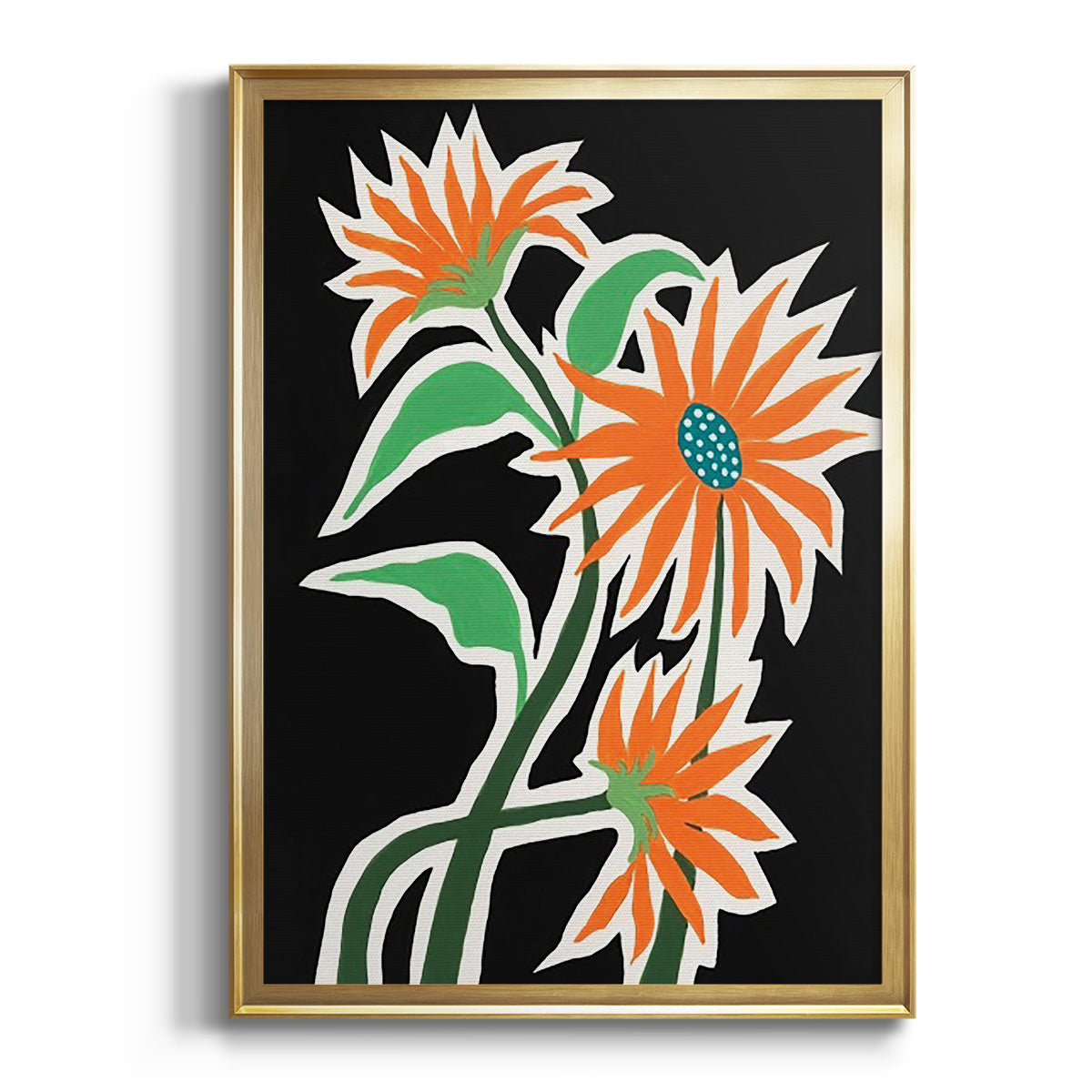 Pop Flowers III - Modern Framed Canvas Print