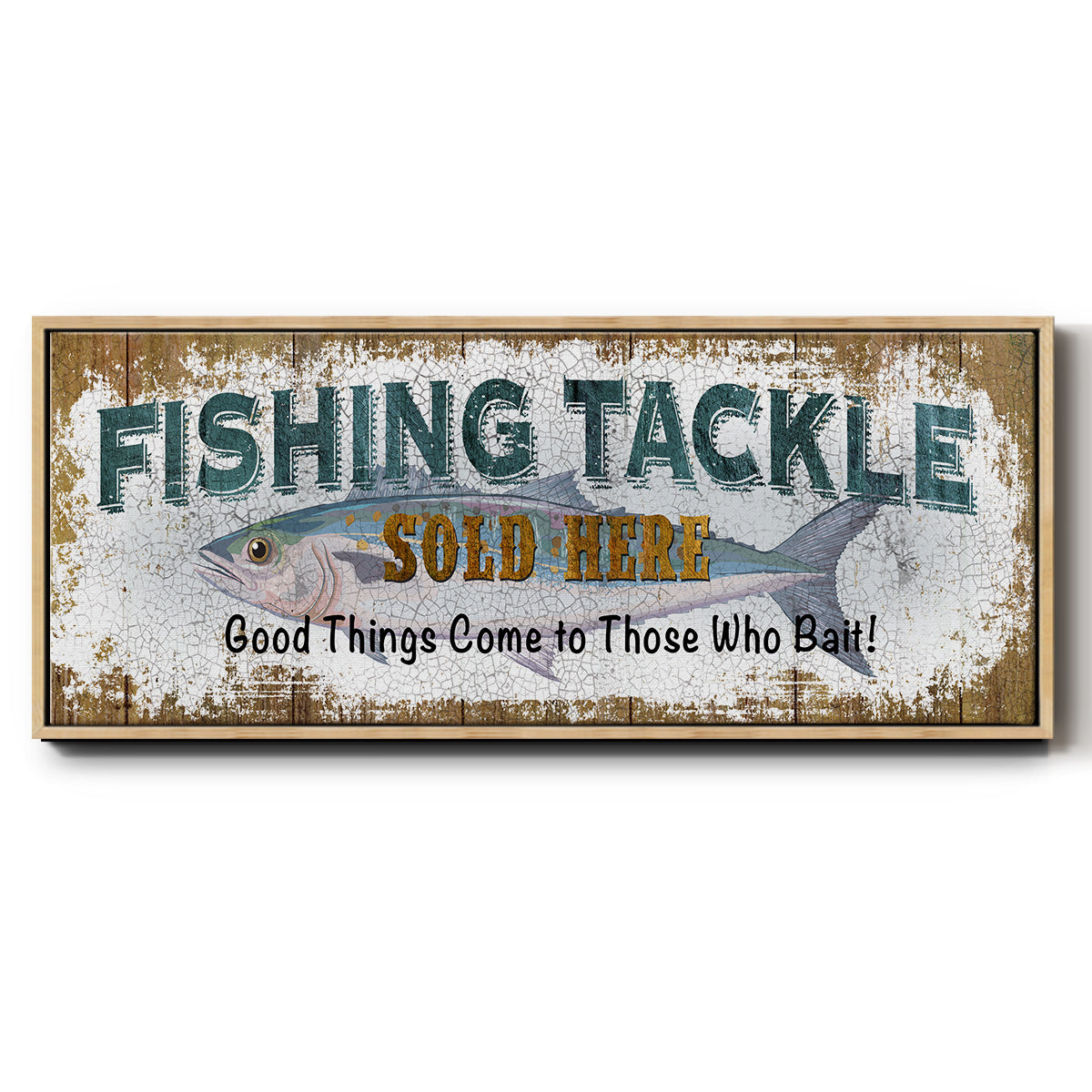 Fishing Tackle - Floater Framed Canvas Print
