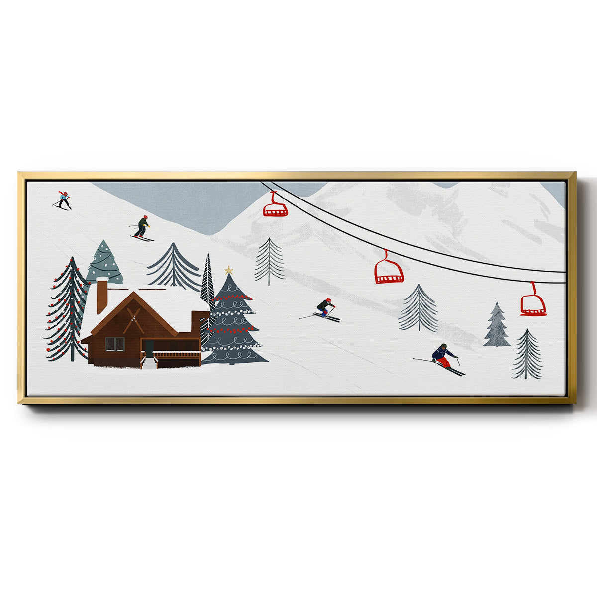 Ski Slope Collection D - Floater Framed Canvas Print