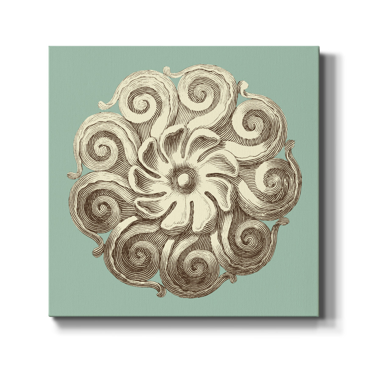CKd Celadon&Mocha Rosette I (NC) - Canvas Art Print