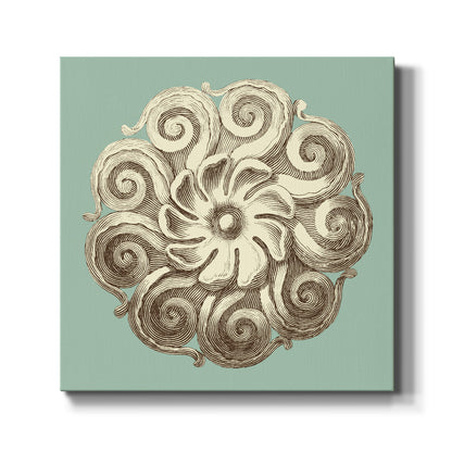 CKd Celadon&Mocha Rosette I (NC) - Canvas Art Print